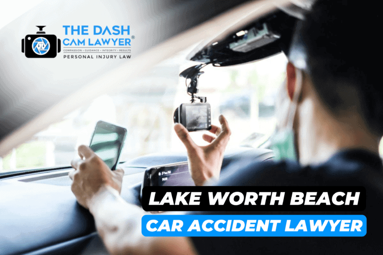 Lake Worth Beach car accident lawyer with dashcam footage inside a vehicle.