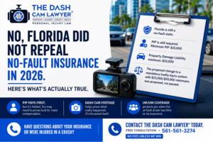 Florida no-fault insurance 2026, PIP coverage, UM/UIM coverage, and dash cam evidence after a car accident